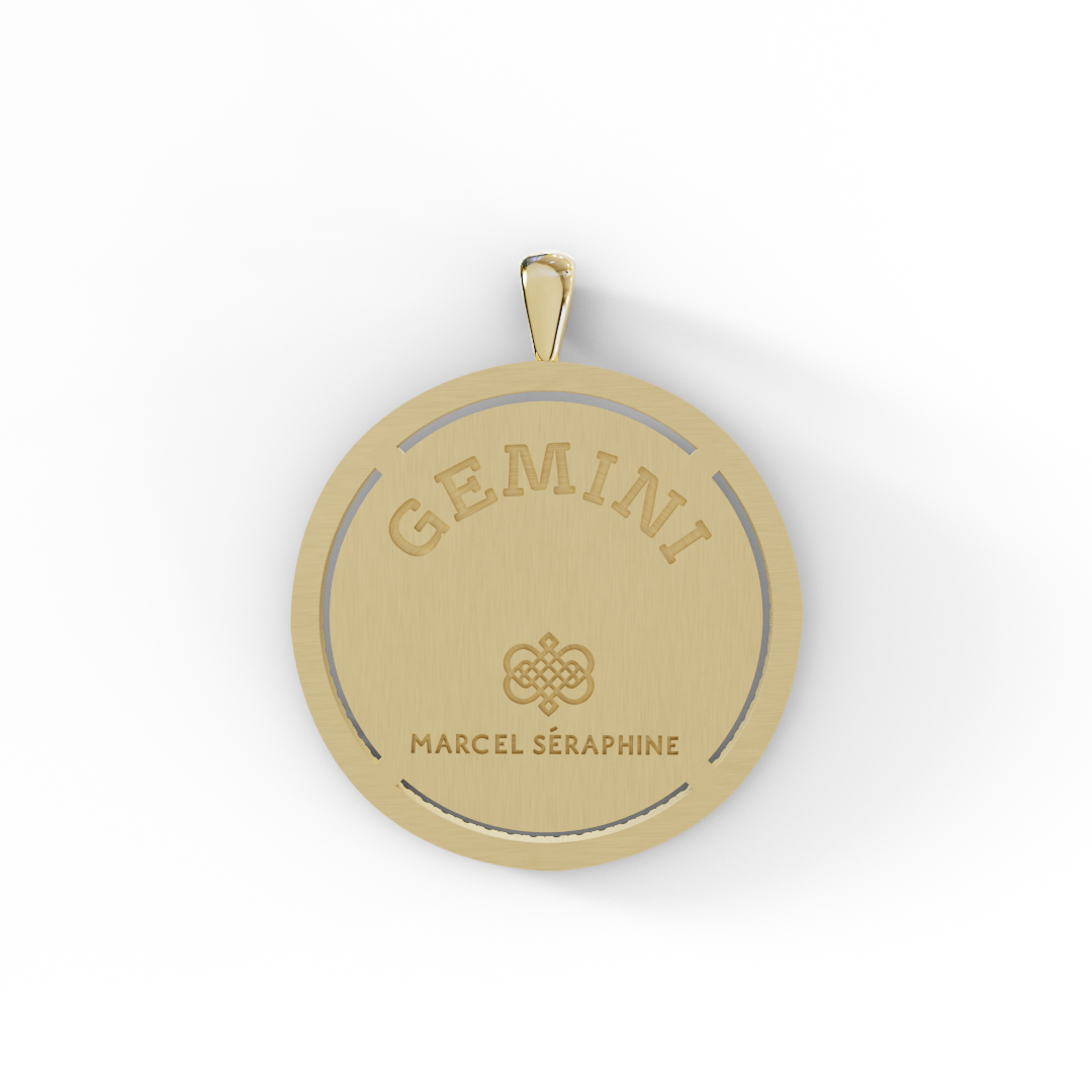 קמע מזל תאומים משובץ בפנינה