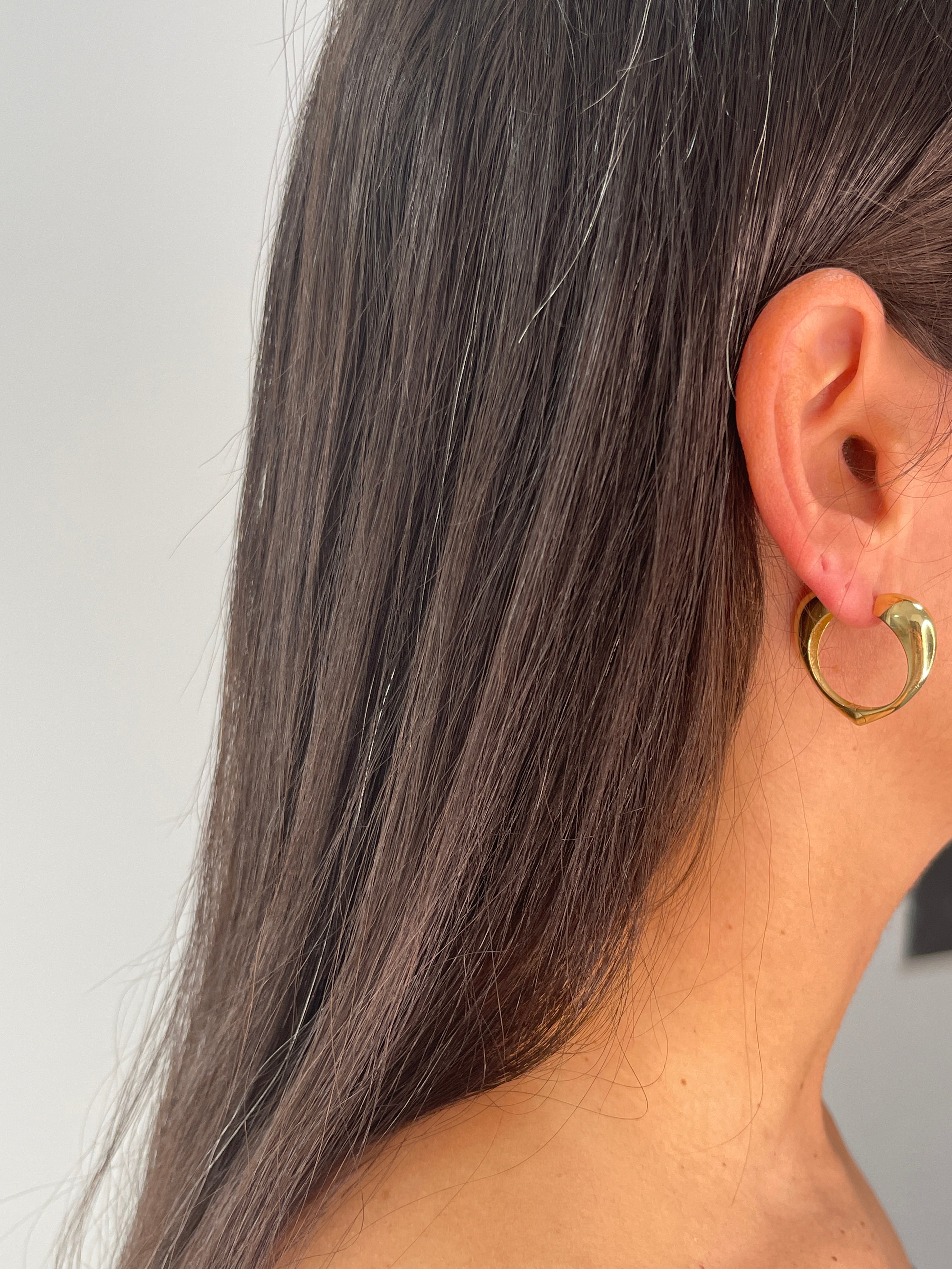 עגילי לב חלקים Éternal Heart Hoops