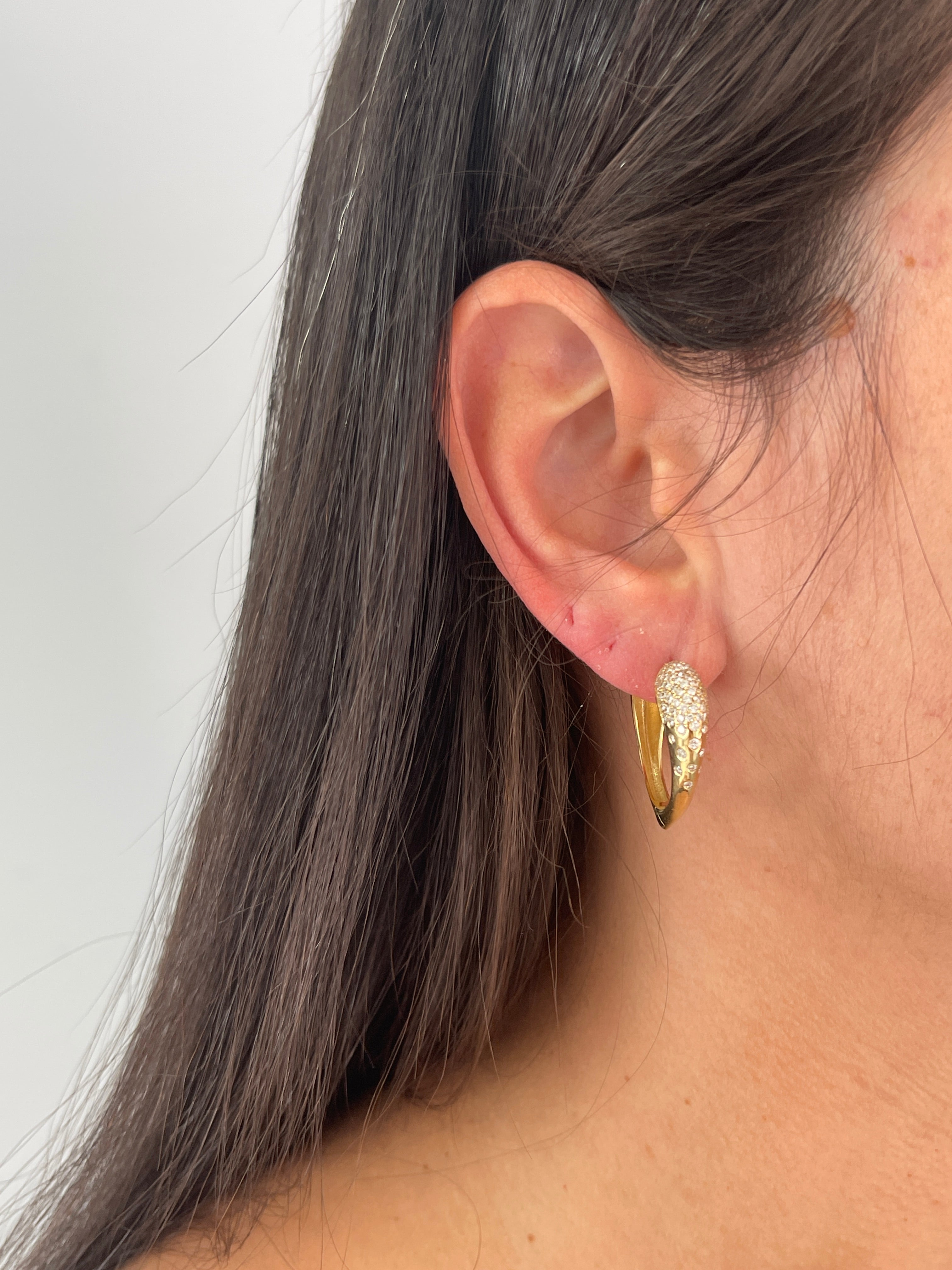 עגילי לב משובצים דו-צדדי מתהפך Éternal Heart Hoops