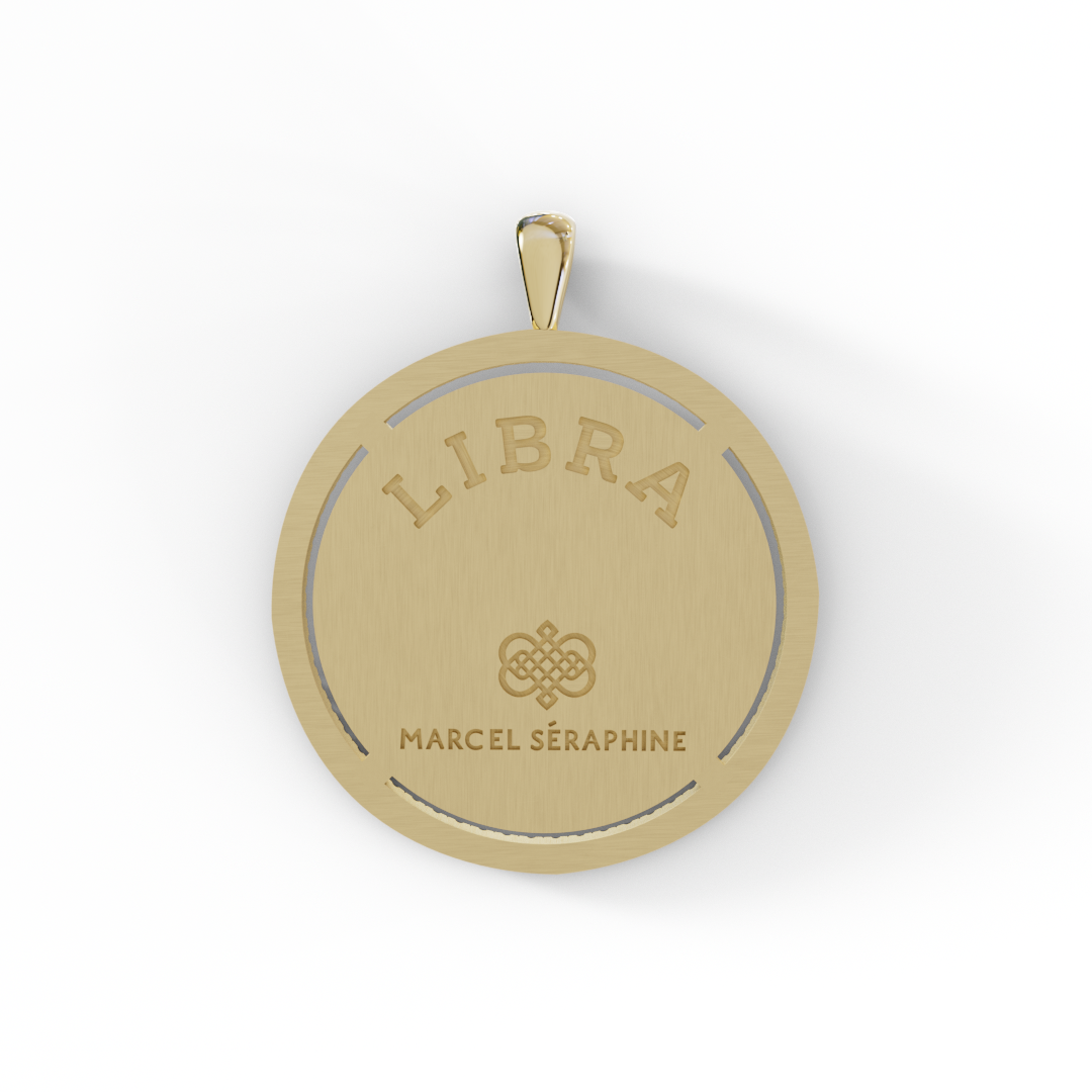 קמע מזל מאזניים בשיבוץסוליטר של אבן המזל