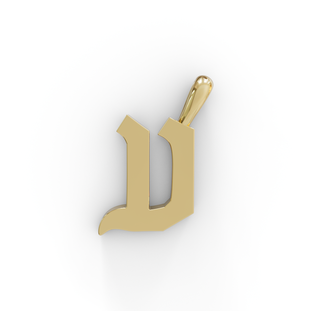 תליון אות קטנה חלקה