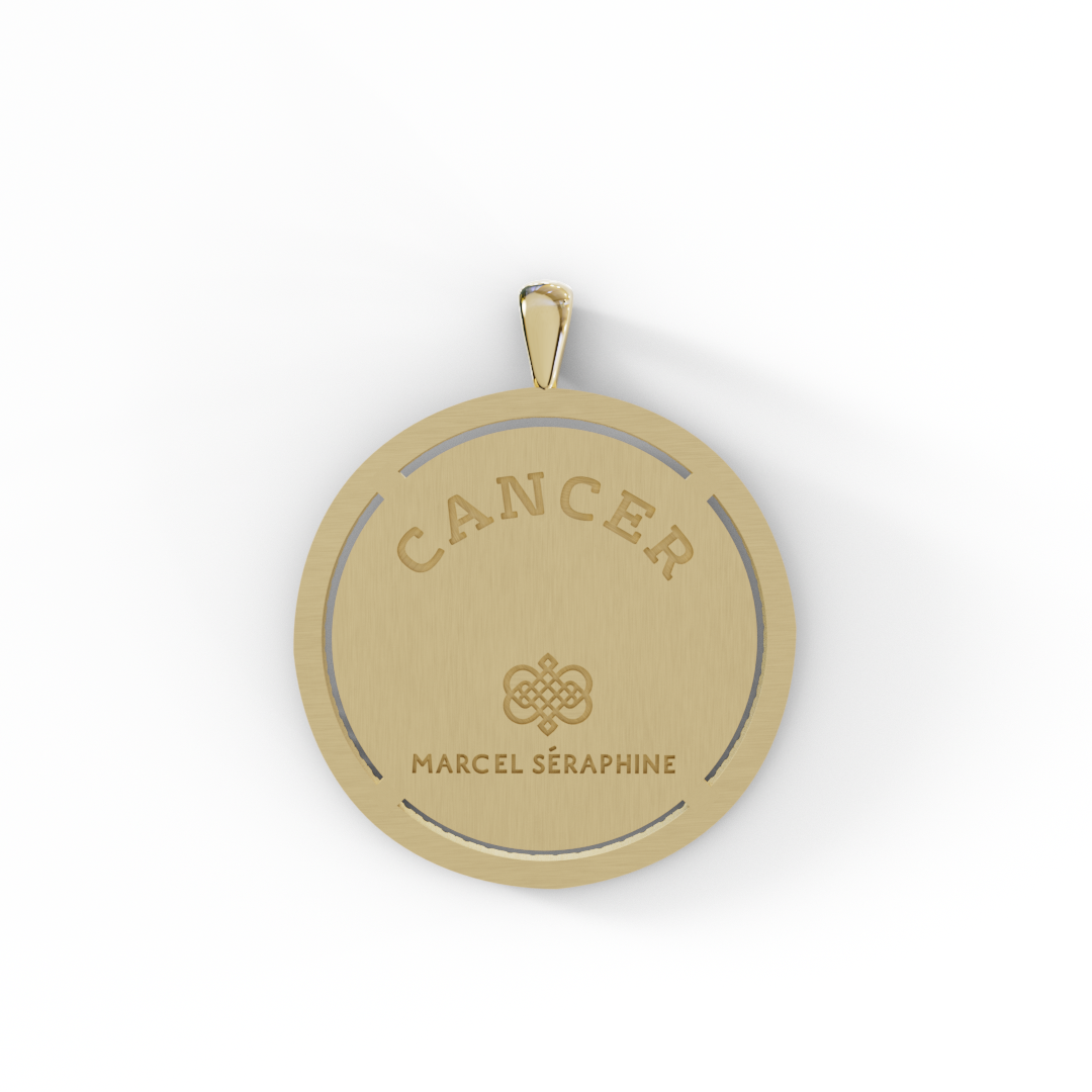 קמע מזל סרטן עם שיבוץ היילו ביהלומים לבנים