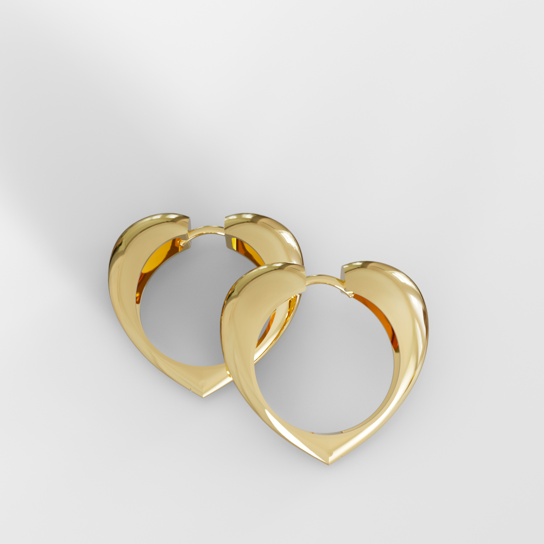 עגילי לב חלקים Éternal Heart Hoops