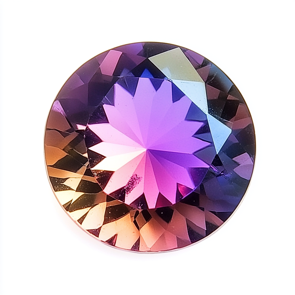 קמע מזל קשת עם שיבוץ סוליטר של אבן המזל